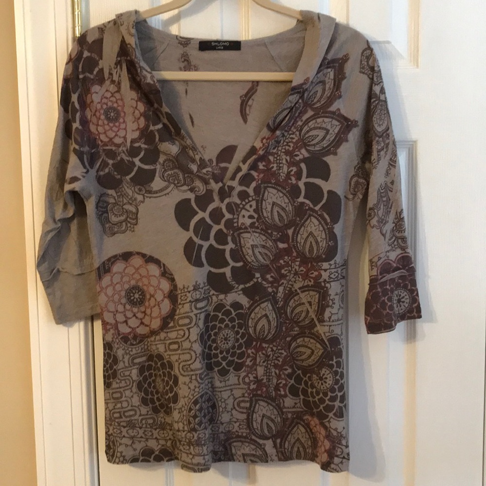 3/4 sleeve Shirt with Hood